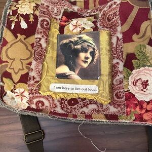 Vintage-Inspired Red and Gold Women's Bag